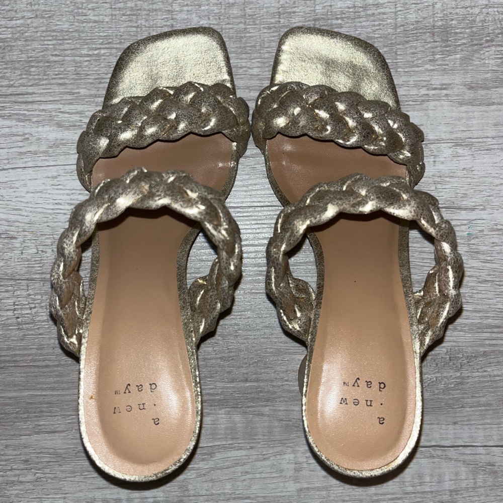 Braided gold heels size 7 from Target’s “A New Day”